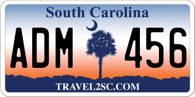 SC license plate ADM456