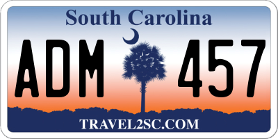 SC license plate ADM457