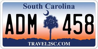 SC license plate ADM458