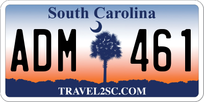 SC license plate ADM461
