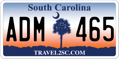 SC license plate ADM465