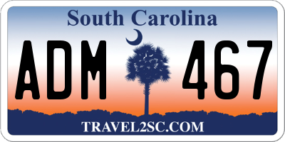 SC license plate ADM467