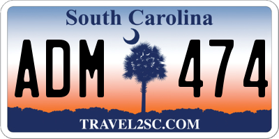 SC license plate ADM474