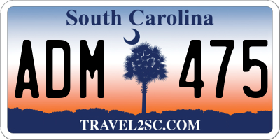 SC license plate ADM475