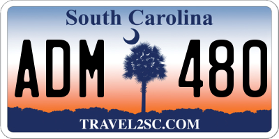 SC license plate ADM480