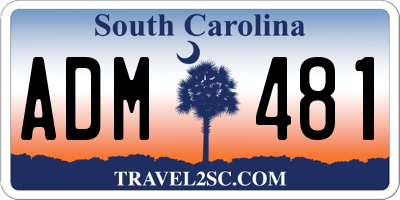 SC license plate ADM481