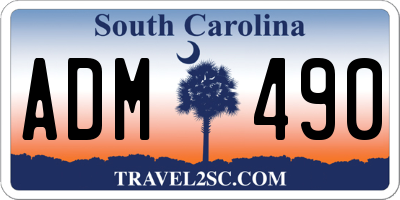 SC license plate ADM490