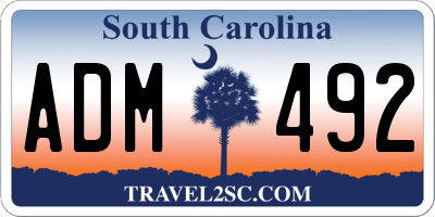 SC license plate ADM492