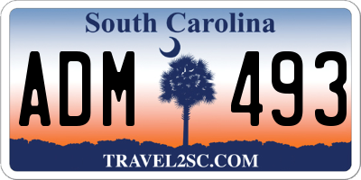 SC license plate ADM493