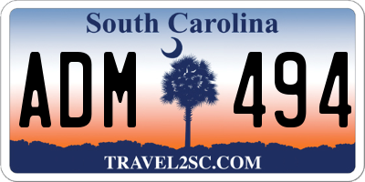 SC license plate ADM494