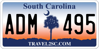 SC license plate ADM495