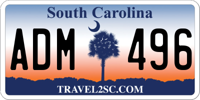 SC license plate ADM496