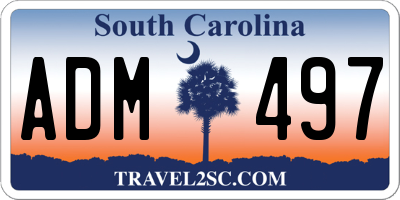 SC license plate ADM497