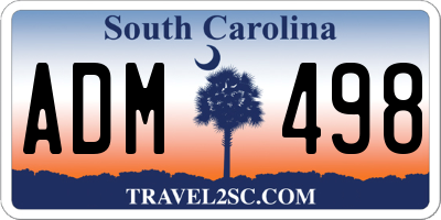 SC license plate ADM498