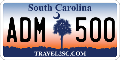SC license plate ADM500