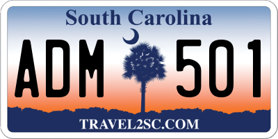 SC license plate ADM501
