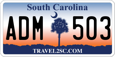 SC license plate ADM503