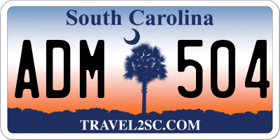 SC license plate ADM504