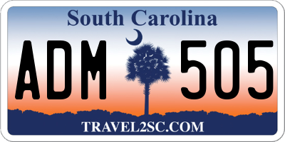 SC license plate ADM505