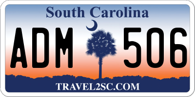 SC license plate ADM506