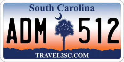 SC license plate ADM512