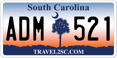 SC license plate ADM521