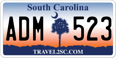 SC license plate ADM523