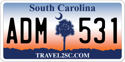 SC license plate ADM531
