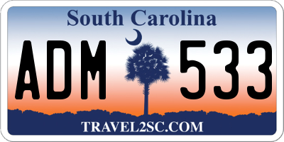SC license plate ADM533