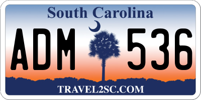 SC license plate ADM536