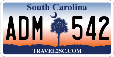 SC license plate ADM542