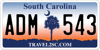 SC license plate ADM543