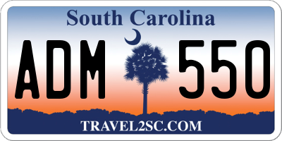 SC license plate ADM550