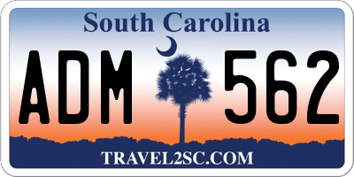 SC license plate ADM562