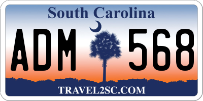SC license plate ADM568