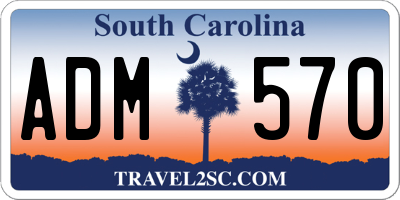 SC license plate ADM570