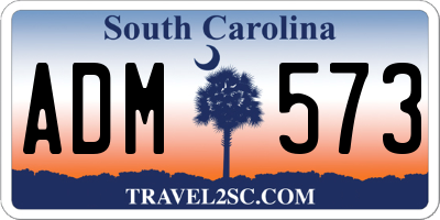 SC license plate ADM573