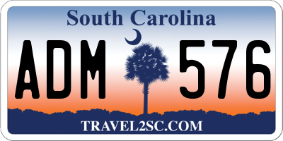 SC license plate ADM576