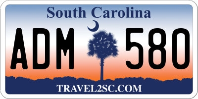 SC license plate ADM580