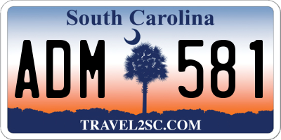 SC license plate ADM581