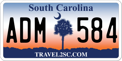 SC license plate ADM584