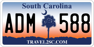 SC license plate ADM588