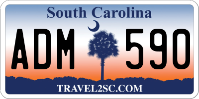 SC license plate ADM590