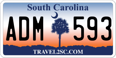 SC license plate ADM593