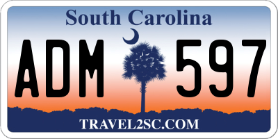 SC license plate ADM597