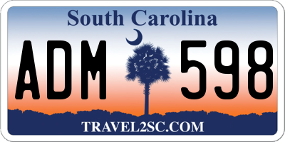SC license plate ADM598
