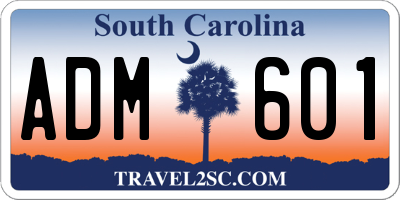 SC license plate ADM601