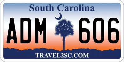 SC license plate ADM606