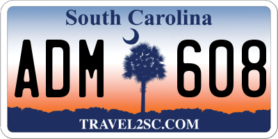 SC license plate ADM608