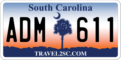 SC license plate ADM611
